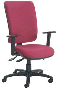 Polnoon Extra High Back Operator Chair With Height Adjustable Arms, Havana