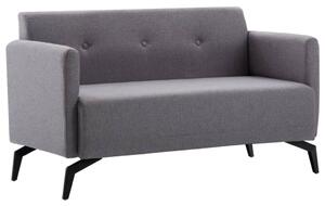 247179 2-Seater Sofa Fabric Upholstery 115x60x67 cm Light Grey