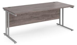 Value Line Deluxe C-Leg Rectangular Desk (Silver Legs), 180wx80dx73h (cm), Grey Oak