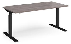 Ascend Deluxe Sit & Stand Single Desk, 160wx80dx68-130h (cm), Black/Grey Oak