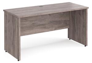 Tully Panel End Narrow Rectangular Desk, 140wx60dx73h (cm), Grey Oak