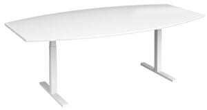 All White Premium Radial Boardroom Table