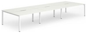 Pamola Triple Back To Back Bench Desk (White Legs), 480wx160dx73h (cm), White