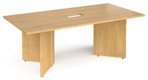 Arrowhead Power Ready Rectangular Boardroom Table, 200wx100dx73h (cm), Oak