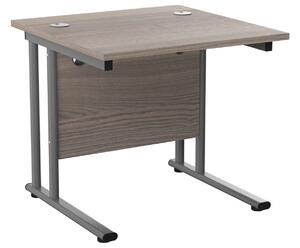 Impulse Rectangular Desk, 80wx80dx73h (cm), Silver/Grey Oak