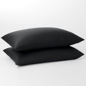 Pure Cotton Standard Pillowcase Pair Black
