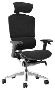 Peryton Deluxe 24 Hour Fabric Chair With Headrest (Black), Black