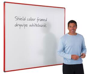 Shield Coloured Framed Magnetic Whiteboards, Red