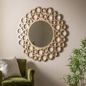 Palmer Round Wall Mirror, 118cm Gold