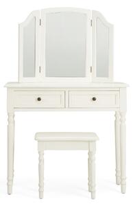 Lucy Cane 2 Drawer Dressing Table Set with Mirror White
