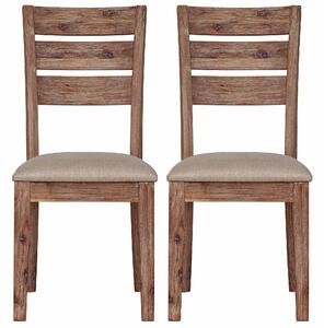 Harvey Set of 2 Dining Chairs Grey Brown