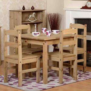 Panama Square Dining Table with 4 Chairs, Pine Beige