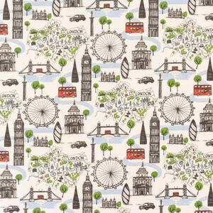 By the Metre London City Map Oil Cloth Multicoloured