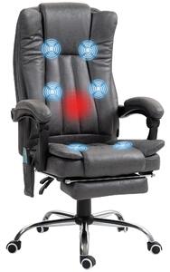 Vinsetto Six-Point Massage Chair, with Heat and Footrest - Dark Grey