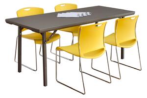 Rectangular Premium Folding Tables, 122wx76dx76h (cm), Warm Grey
