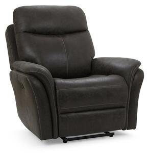 Monte Faux Suede Manual Reclining Armchair Grey