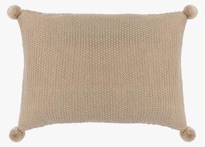 Beverly Knit Pom Pom Filled Cushion in Natural