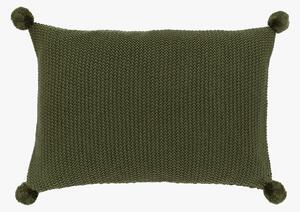 Beverly Knit Pom Pom Cushion in Olive