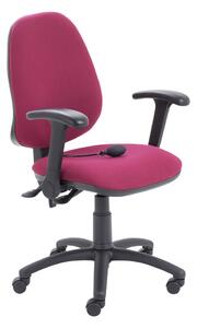 Orchid Lumbar Pump Ergonomic Operator Chair With Folding Arms, Burgundy