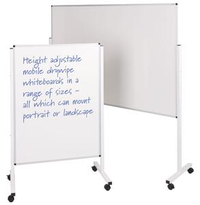 Write-On Height Adjustable Mobile Whiteboards, White