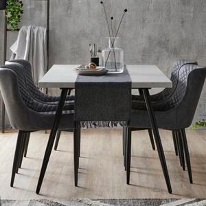 Zuri 6 Seater Rectangular Dining Table, Grey Concrete Effect Grey