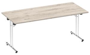 Vitali Rectangular Folding Table, 180wx80dx73h (cm), Grey Oak