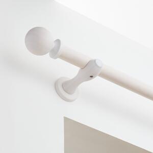 Enzo Wood Fixed Curtain Pole White