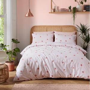 Skinny Dip Peachy Pink Duvet Cover and Pillowcase Set Pink and Green