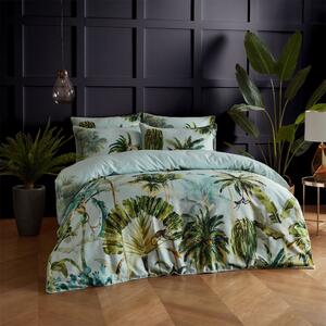 Paoletti Forsteria 100% Cotton Duvet Cover and Pillowcase Set Green