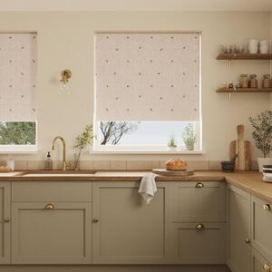 Bees Natural Stain Resistant Daylight Roller Blind Yellow, Black and White