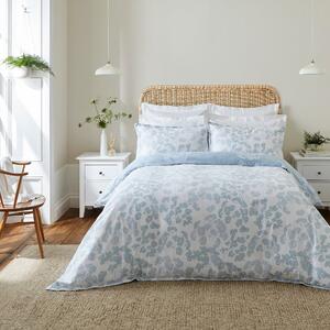 Dorma Daylesford Blue 100% Cotton Duvet Cover and Pillowcase Set Blue