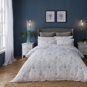 Dorma Purity Botanical 100% Cotton Duvet Cover and Pillowcase Set Grey