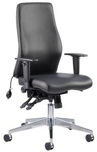 Brechin High Back Leather Faced Executive Chair, Black
