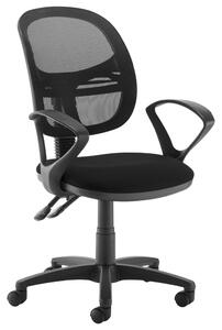 Vantage Medium Mesh Back Operator Chair (Fixed Arms), Black