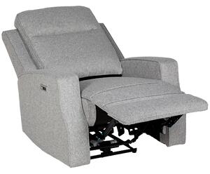 HOMCOM Electric Recliner Armchair, Recliner Chair with Adjustable Leg Rest, USB Port, Grey