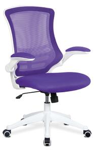 Moon Mesh Back Operator Chair With White Base (Purple), Purple