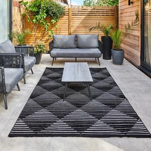 Jazz Geometric Indoor Outdoor Rug Grey