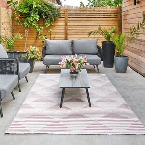 Jazz Geometric Indoor Outdoor Rug Pink