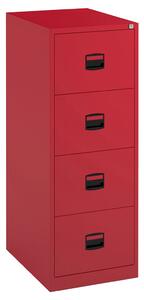 Bisley Economy Filing Cabinet (Central Handle), Red