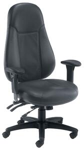 Jansen 24 Hour Leather Faced Operator Chair, Black