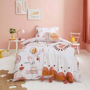 Boho Desert 100% Cotton Duvet Cover and Pillowcase Set Pink