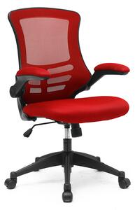 Moon Mesh Back Operator Chair With Black Base (Red), Red