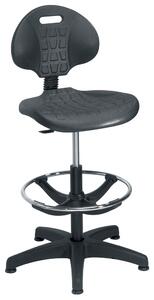 Echo 1 Lever Deluxe Industrial Draughtsman Chair, Black