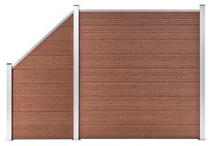 WPC Fence Set 1 Square + 1 Slanted 273x186 cm Brown
