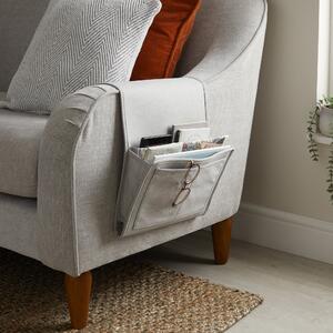 Timeless Faux Linen Sofa Caddy Grey