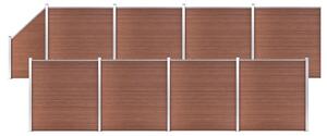 WPC Fence Set 8 Square + 1 Slanted 1484x186 cm Brown