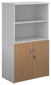 Alcott Home Office Duo Combination Cupboard, 3 Shelf - 80wx47dx144h (cm), Beech