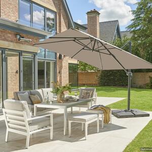 3m Executive Taupe Cantilever Parasol Brown