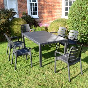 Trabella Salerno 6 Seater Dining Set with Siena Chairs Grey