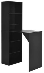 Bar Table with Cabinet Black 115x59x200 cm